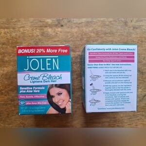 Jolen Creme Bleach Dark Hair Lightener Cream 1.2 OZ Sensitive Formula 2 Pack